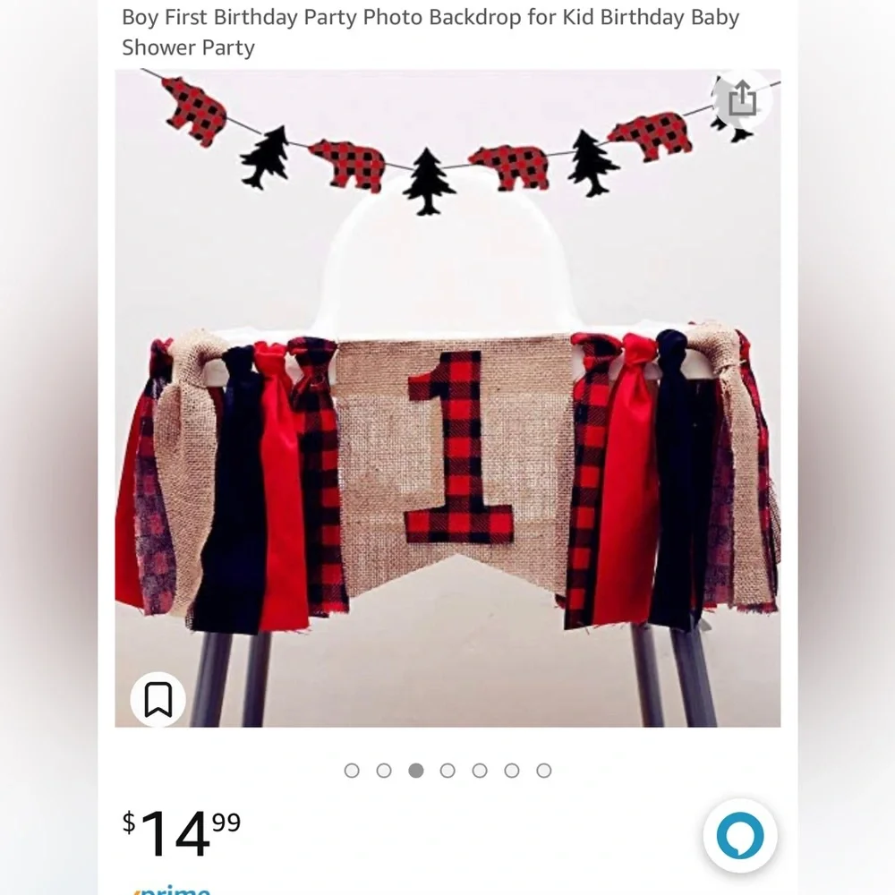 1st Birthday Buffalo Plaid Lumberjack Woodland Decorations